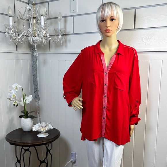 Rock & Republic Tops - Christmas Red  Rock & Republic Like New Size XXL  Runs small Hangs nice